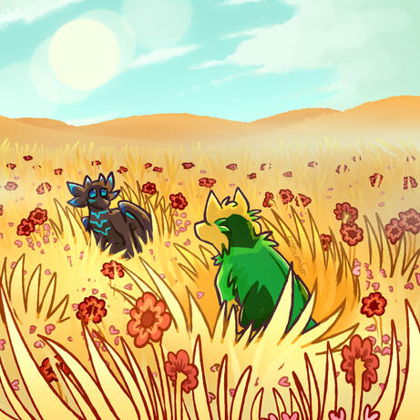 Aurora finding puppy prints under a tree stump